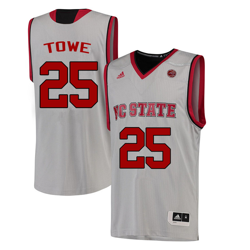 Men NC State Wolfpack #25 Monte Towe College Basketball Jerseys-White
